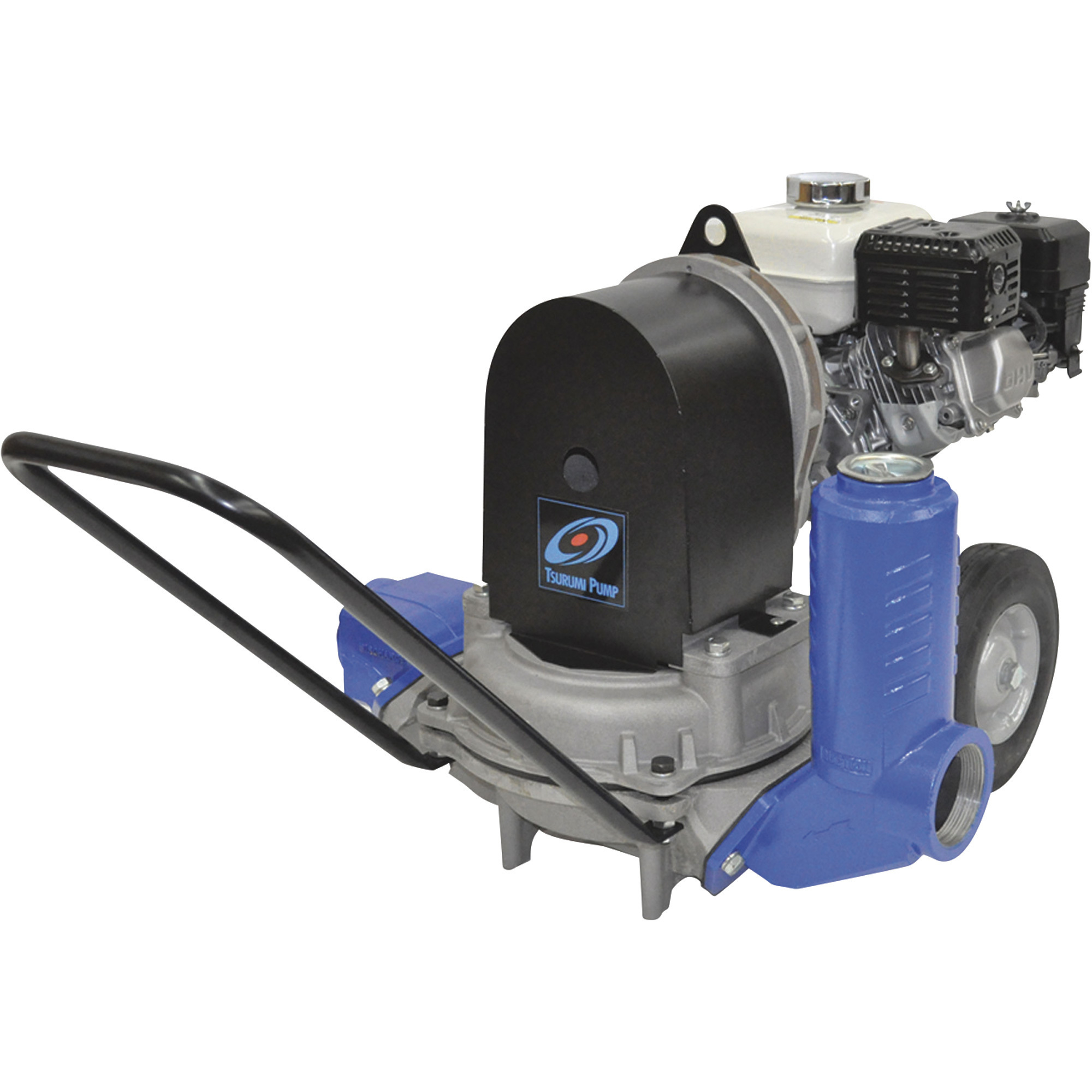 Tsurumi Diaphragm Pump, 3,000 GPH, 4 HP, 2in. Ports, 1 3/4in. Solids Capacity, 120cc Honda GX120HX Engine, Model# TD6-200